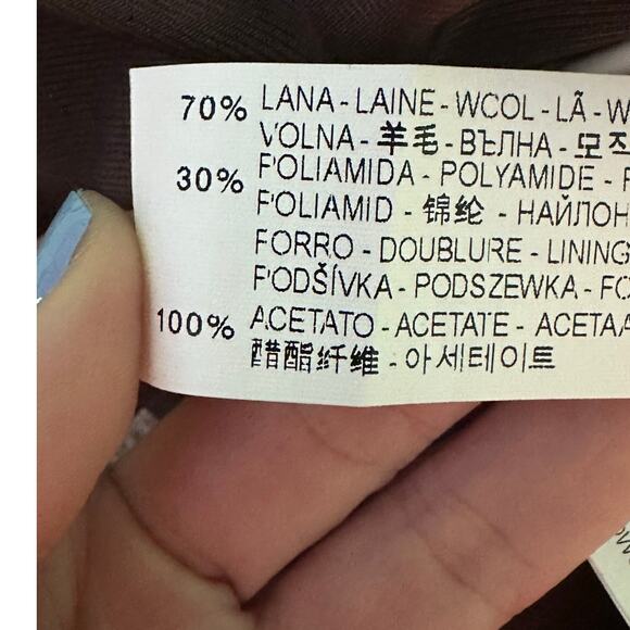 Zara Beige brown Wool Plaid Button Down Skirt size Large - Picture 4 of 16